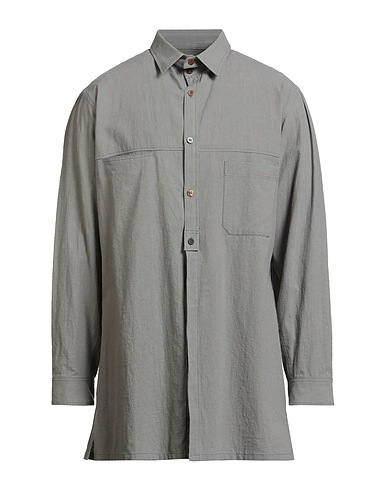 Y'S FOR MEN Linen shirt Grey 55% Linen, 45% Cotton