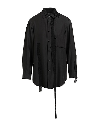 YOHJI YAMAMOTO POUR HOMME Camisa lisa Negro 100% Seda, Lino