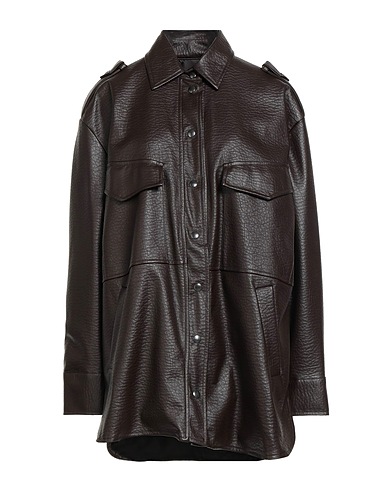 HAVEONE Shirts Dark brown 60% Polyurethane, 40% Polyester