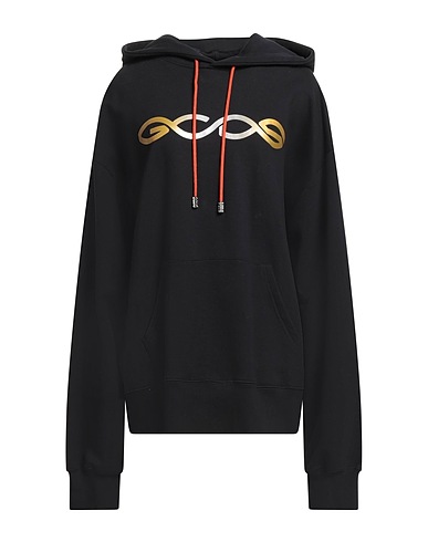 GCDS Hooded track jacket  Black 100% Cotton