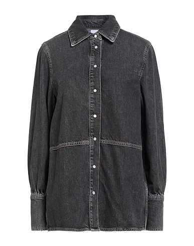 GANNI Denim shirt Black 60% Organic cotton, 40% Viscose