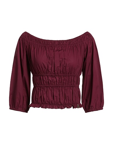 PATRIZIA PEPE Έξωμο τοπ Μπορντό 100% Βαμβάκι