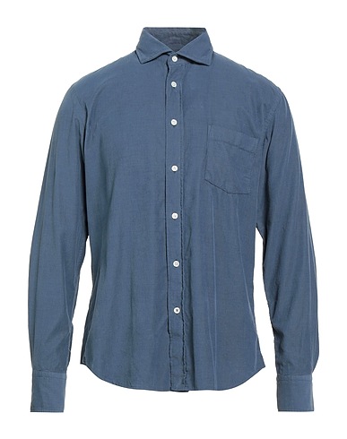 HARTFORD Solid colour shirt Slate blue 100% Cotton