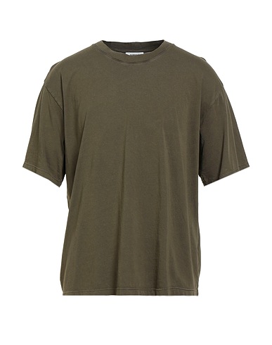 SANDRO Basic T-Shirt Military green 100% Cotton