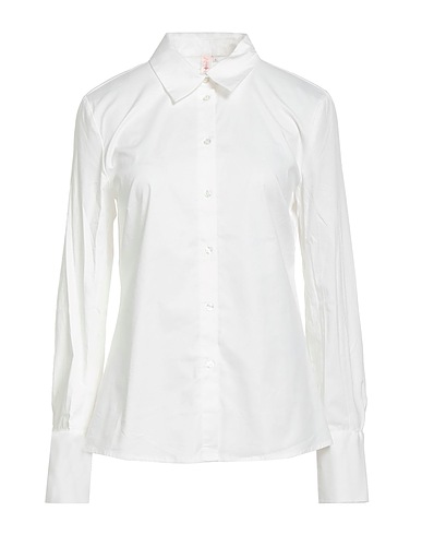 ONLY Chemises et chemisiers de couleur unie Blanc 98% Coton, 2% Élasthanne