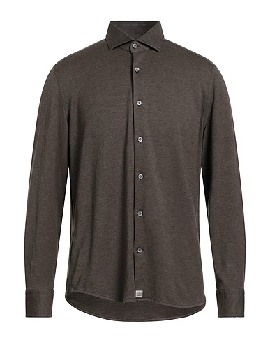SONRISA Solid colour shirt Chocolate brown 60% Cotton, 40% Lyocell