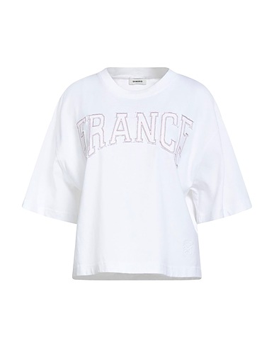 SANDRO T-shirt White 100% Cotton