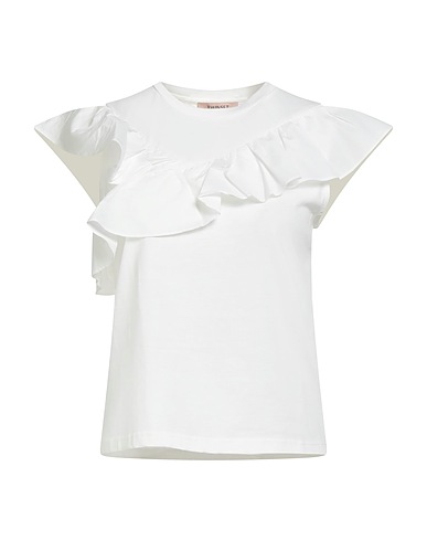 TWINSET T-shirt Ivory 100% Cotton, Elastane