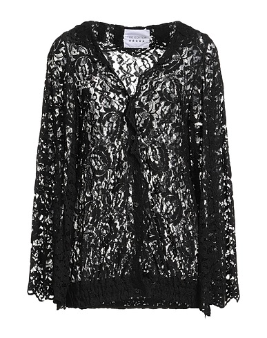 THE EDITOR Lace shirts & blouses Black 85% Viscose, 15% Polyamide