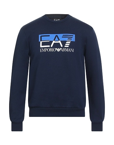EA7 Sweatshirt Navy blue 85% Cotton, 15% Polyester, Elastane