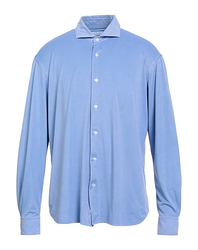 ORIAN Solid color shirt Light blue 86% Polyamide, 14% Elastane
