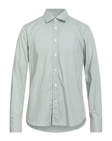 CANALI Patterned shirt Light green 100% Cotton