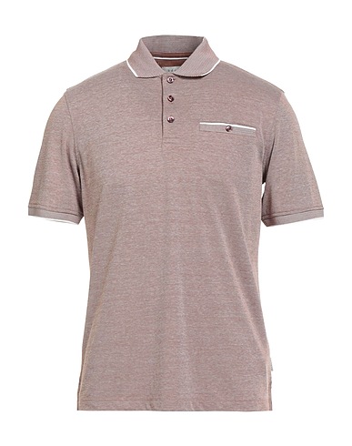 BUGATTI Polo shirt Brown 50% Cotton, 50% Polyester