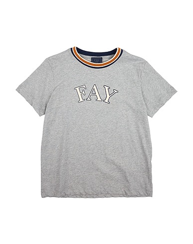 FAY T-shirt JUNIOR Γκρι 100% Βαμβάκι, Πολυεστέρας