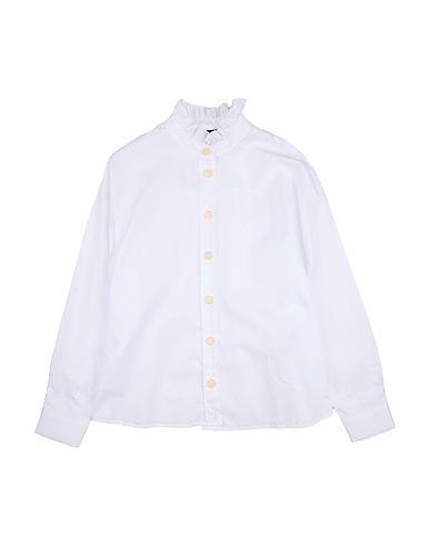 FAY Μονόχρωμα πουκάμισα και μπλούζες JUNIOR Λευκό 100% Βαμβάκι, Πολυεστέρας