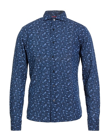 RODRIGO Linen shirt Navy blue 55% Linen, 45% Cotton