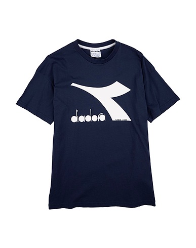 DIADORA T-shirt Navy blue 90% Cotton, 10% Viscose