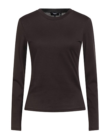 THEORY Basic T-Shirt Dark brown 100% Pima Cotton