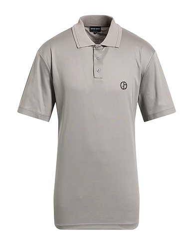 GIORGIO ARMANI Polo shirt Grey 100% Cotton, Viscose, Polyester, Polyamide, Elastane