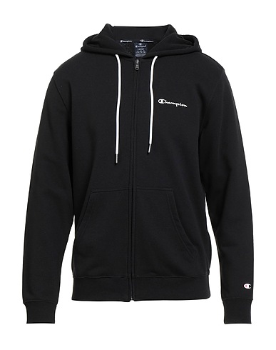 CHAMPION Hooded track jacket  Black 79% Cotton, 21% Polyester, Elastane