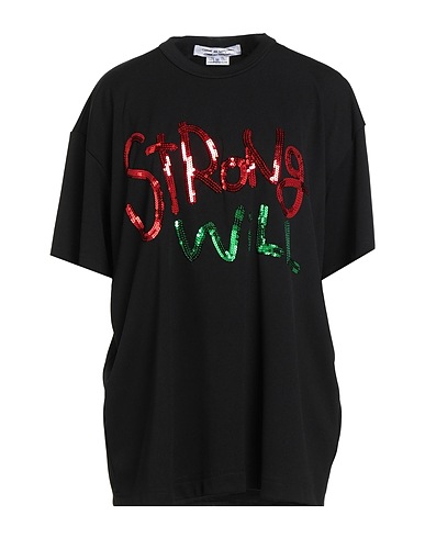 COMME des GARÇONS 오버사이즈 티셔츠 블랙 100% 폴리에스테르