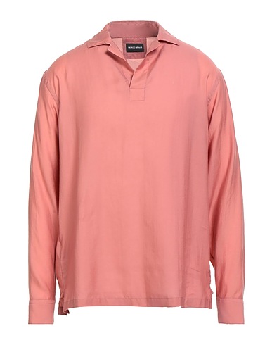 GIORGIO ARMANI Solid color shirt Antique rose 84% Lyocell, 16% Silk