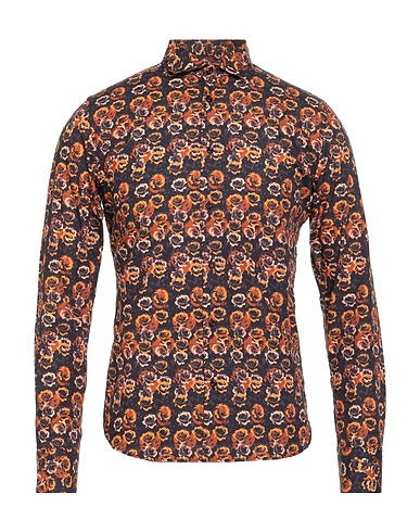 LUXURY Hemd mit Muster Nachtblau 100% Baumwolle