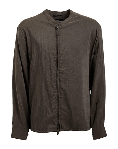 GIORGIO ARMANI Camisa lisa Verde militar 75% Seda, 25% Poliamida