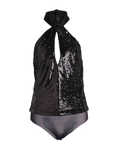 SIMONA CORSELLINI TOPWEAR Black 85% Polyester, 15% Polyamide, Viscose, Elastane