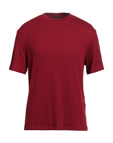 GIORGIO ARMANI T-shirt Burgundy 63% Viscose, 28% Polyamide, 7% Cashmere, 2% Elastane