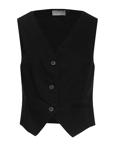 MOTEL Waistcoat Black 97% Cotton, 3% Elastane