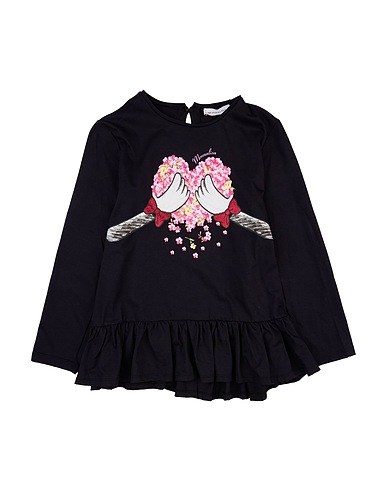 MONNALISA T-shirt Black 100% Cotton