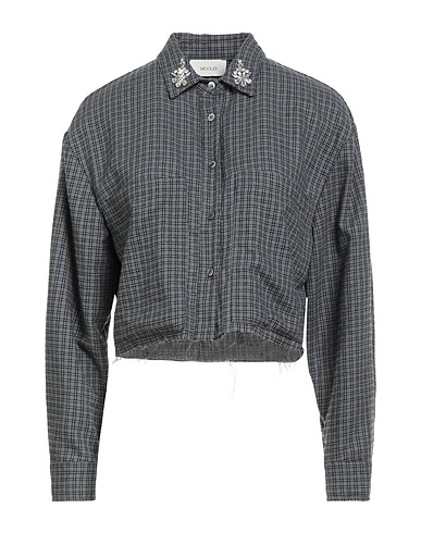 VICOLO Checked shirt Grey 65% Polyester, 35% Cotton