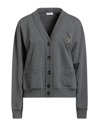 BRUNELLO CUCINELLI Sweatshirt Grey 98% Cotton, 2% Elastane, Mohair wool, Wool, Ecobrass