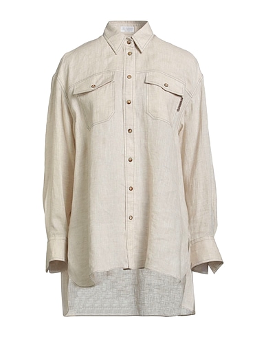 BRUNELLO CUCINELLI Linen shirt Beige 100% Linen, Ecobrass