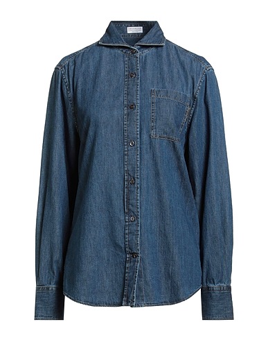 BRUNELLO CUCINELLI Denim shirt Blue 100% Cotton, Ecobrass