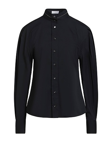 BRUNELLO CUCINELLI Shirts Midnight blue 72% Cotton, 23% Polyamide, 5% Elastane, Ecobrass