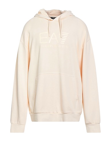 EA7 Φούτερ Κρεμ 100% Βαμβάκι, Ελαστάνη