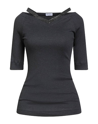 BRUNELLO CUCINELLI Top Charcoal 100% Cotton, Acetate, Silk, Brass