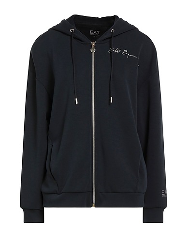 EA7 Hooded sweatshirt Black 48% Polyester, 45% Modal, 7% Elastane