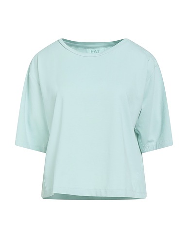 EA7 T-shirt Sage green 95% Cotton, 5% Elastane