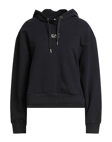 EA7 Hooded sweatshirt Black 95% Cotton, 5% Elastane
