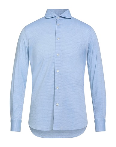 GLANSHIRT Patterned shirt BY SLOWEAR Sky blue 97% Cotton, 3% Elastane