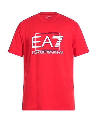 EA7 T-shirt ROSSO 95% Cotton, 5% Elastane