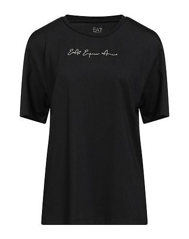 EA7 T-shirt Black 94% Polyester, 6% Elastane