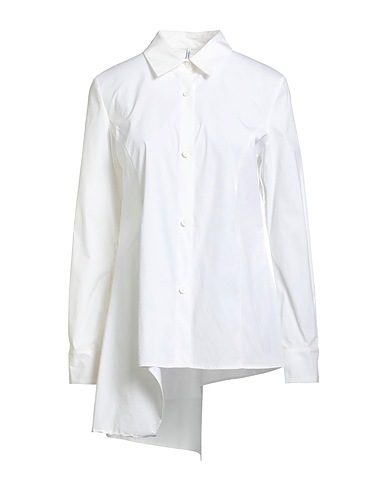 LIVIANA CONTI Solid colour shirts & blouses White 64% Cotton, 31% Polyamide, 5% Elastane