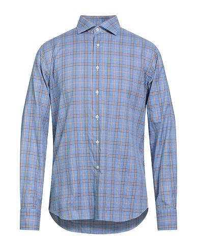 GRIGIO Camicia fantasia Celeste 100% Cotone