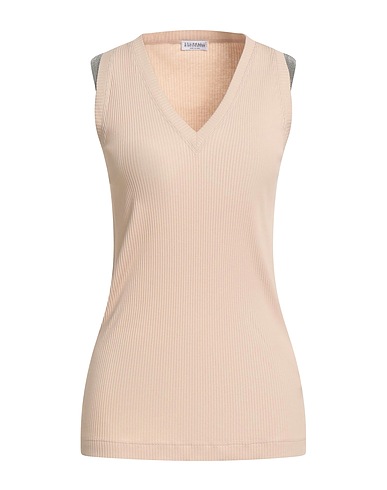 BRUNELLO CUCINELLI Top Beige 100% Cotone, Acetato, Seta, Ottone