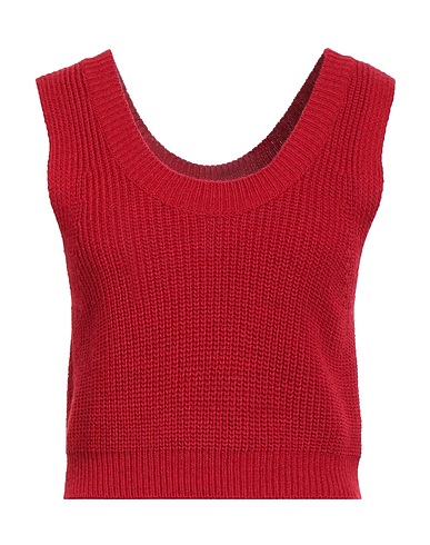 TENSIONE IN Топ без рукавов Красный 75% Акрил, 10% Шерсть, 10% Вискоза, 5% Шерсть альпака