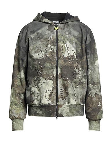 BARROW Hooded track jacket  Military green 100% Cotton